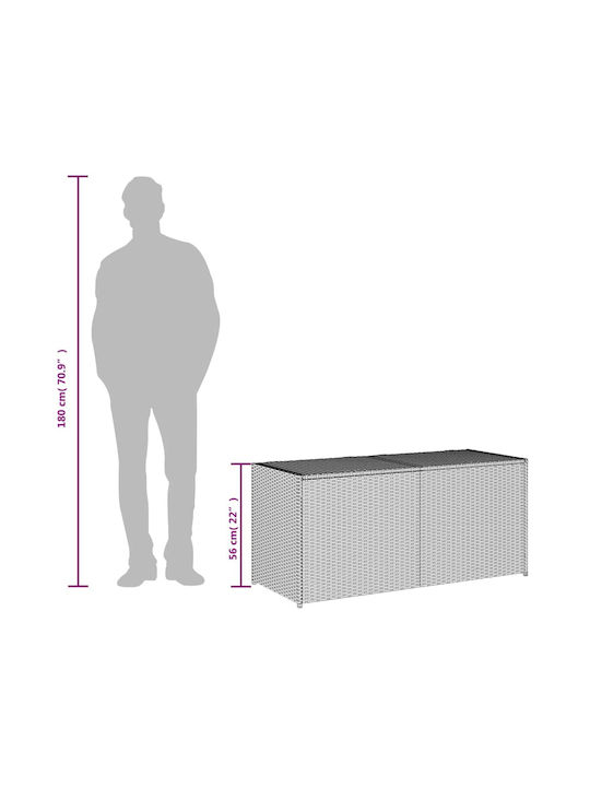 vidaXL Außenlagerbox Rattan 283Es Beige L120xB50xH56cm