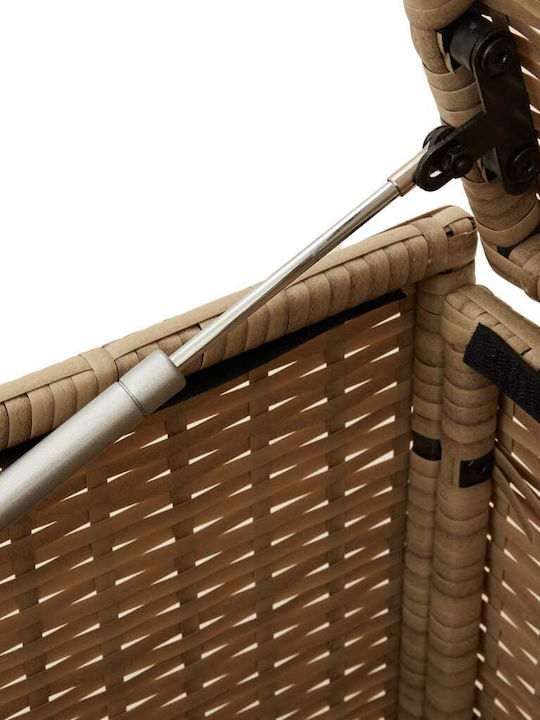 vidaXL Μπαούλο Αποθήκευσης Εξωτερικού Χώρου Rattan 984lt Μπεζ Μ180xΠ90xΥ70εκ.