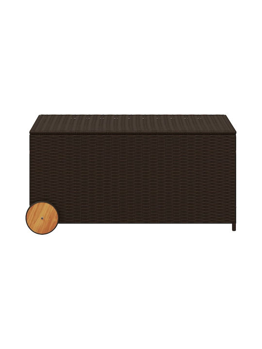 vidaXL Μπαούλο Αποθήκευσης Εξωτερικού Χώρου Rattan 190lt Καφέ Μ107xΠ55xΥ50εκ.