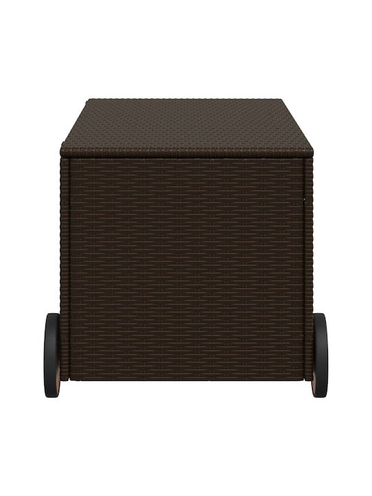 vidaXL Μπαούλο Αποθήκευσης Εξωτερικού Χώρου Rattan 190lt Καφέ Μ107xΠ55xΥ50εκ.