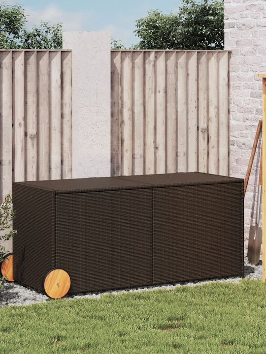 vidaXL Außenlagerbox Rattan 283Es Braun L127xB55xH56cm