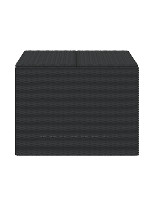 vidaXL Μπαούλο Αποθήκευσης Εξωτερικού Χώρου Rattan 291lt Μαύρο Μ80xΠ75xΥ59εκ.