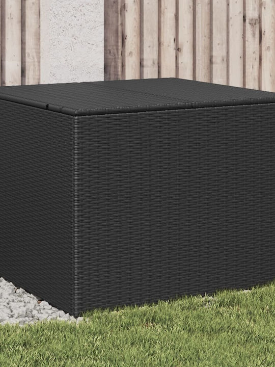 vidaXL Μπαούλο Αποθήκευσης Εξωτερικού Χώρου Rattan 291lt Μαύρο Μ80xΠ75xΥ59εκ.