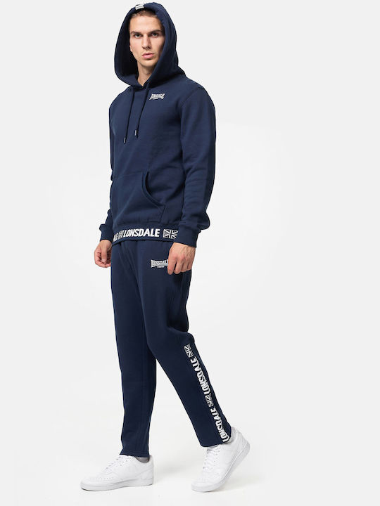 Lonsdale Ανδρικό Φούτερ με Κουκούλα Navy/white