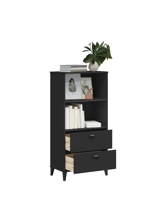 Black Bookcase 60x35x123 cm