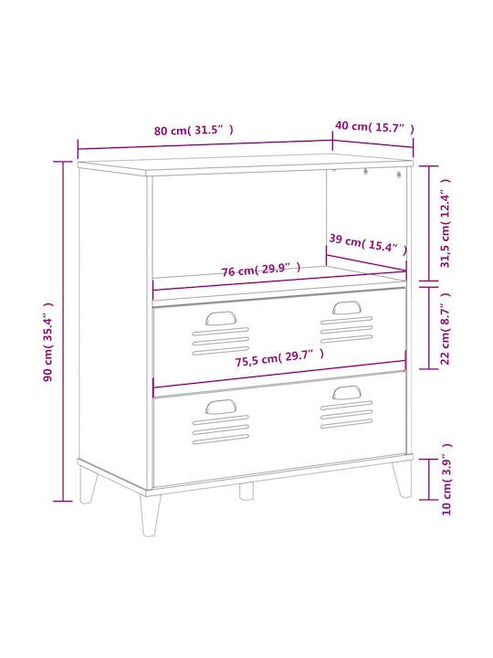 Bookcase Charcoal Grey 80x40x90cm