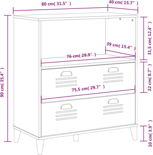 Βιβλιοθήκη Ανθρακί Γκρι 80x40x90εκ.