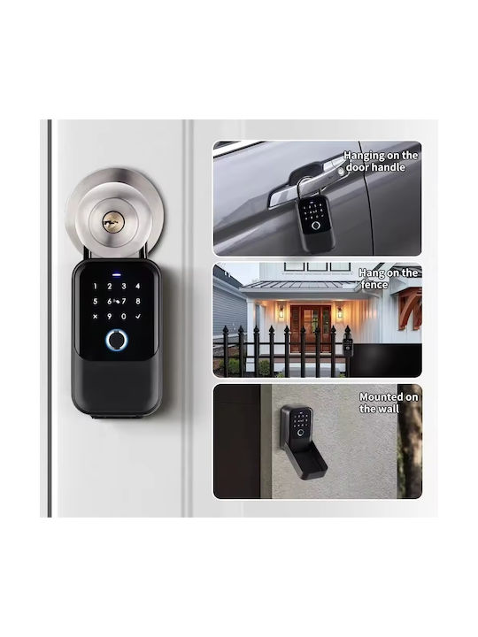 Smart Wall-Mounted Metallic Combination Key Holder With Keyboard 7.2x5.2x12.2cm