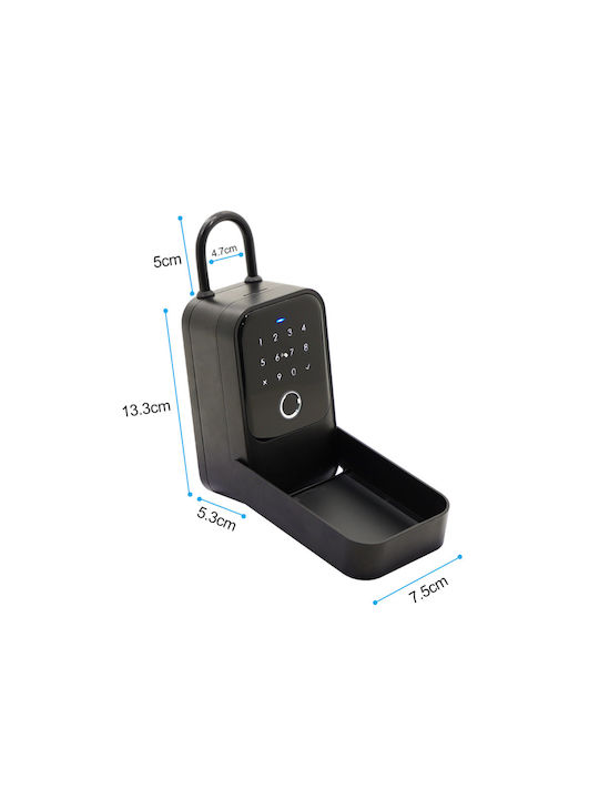 Smart Wall-Mounted Metallic Combination Key Holder With Keyboard 7.2x5.2x12.2cm