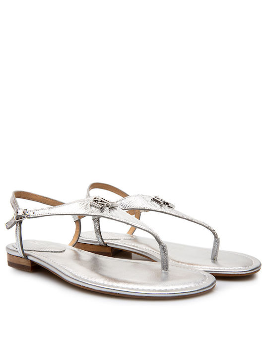 Ralph Lauren Ellington Damen Flache Sandalen in Silber Farbe