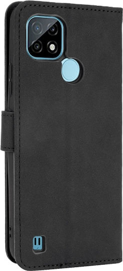 Buchen Sie Leder / Synthetisches Leder / Silikon Schwarz (Realme C21)