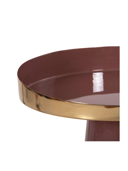 Round Side Coffee Table Latur Metal Coffee Red-Gold W30.5xL30.5xH39cm