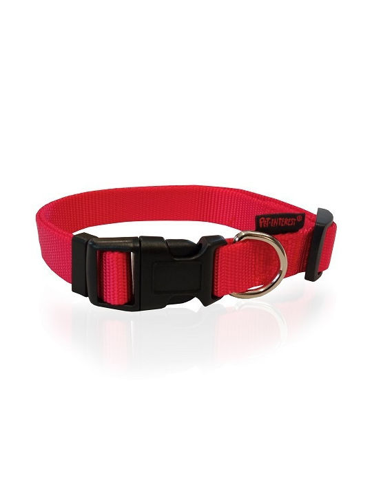 Pet Interest Plain Line Κολάρο Σκύλου σε Κόκκινο χρώμα Small 15mm x 22 - 40cm