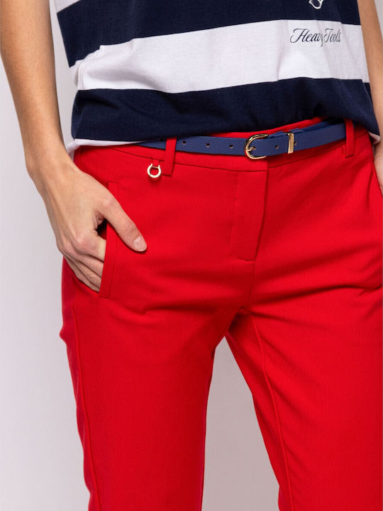 Women's Fabric Trousers Red