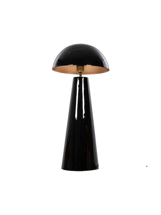 HomeMarkt Metal Table Lamp for Socket E27 with Black Shade and Base