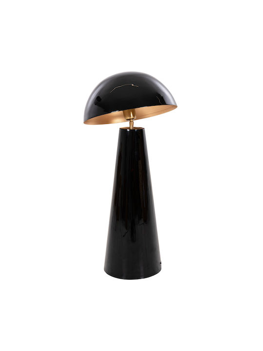 HomeMarkt Metal Table Lamp for Socket E27 with Black Shade and Base