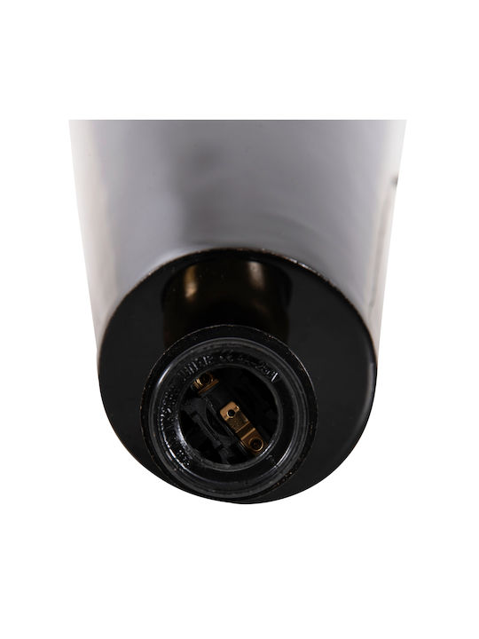 HomeMarkt Metal Table Lamp for Socket E27 with Black Shade and Base