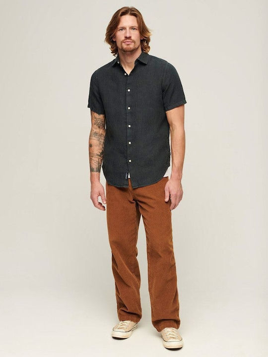 D2 Stud Casual Linen Shirt Gray