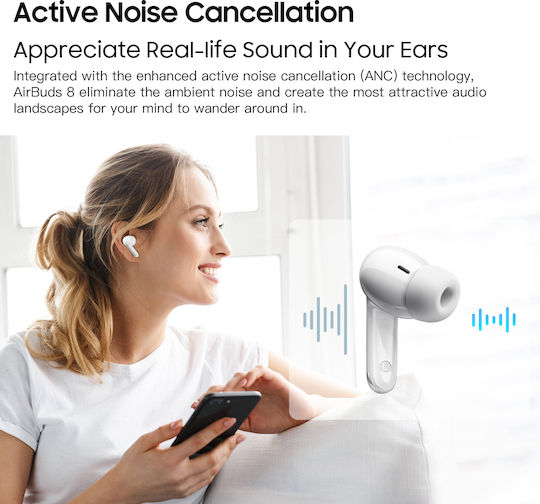 BlackView Airbuds 8 Bluetooth Handsfree Earphones with Charging Case White