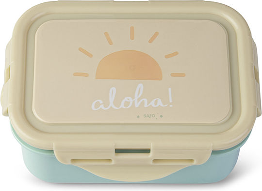 Saro Aloha Πλαστικό Παιδικό Δοχείο Φαγητού 0.35lt Πράσινο 15 x 10.5 x 5.5εκ.