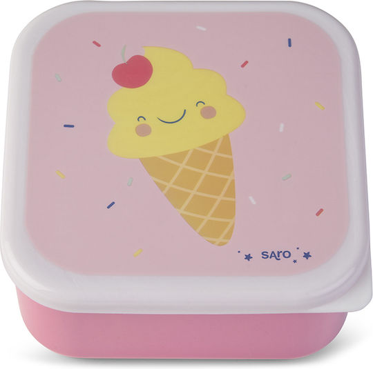 Saro Ice Creams Kunststoff Kinderlebensmittelbehälter 0.55Liter Rosa
