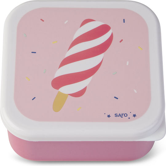 Saro Ice Creams Kunststoff Kinderlebensmittelbehälter 0.55Liter Rosa