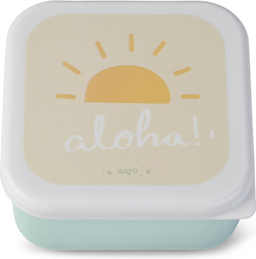 Saro Aloha Πλαστικό Παιδικό Σετ Φαγητού 0.55lt Πράσινο