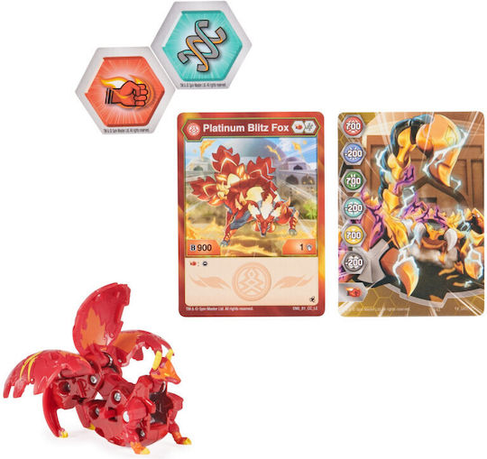 Spin Master Jucărie Miniatură Platinum Bakugan Fulgerul Fox pentru 6+ Ani