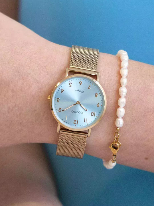 Oozoo Vintage Women's Watch with Gold Metal Bracelet
