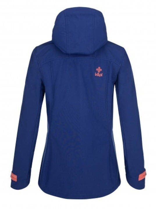 Kilpi Women's Short Sports Softshell Jacket Waterproof and Windproof for Winter Blue