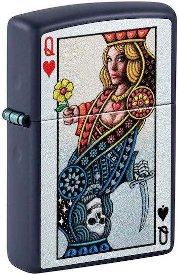 Zippo Queen Ветроустойчив Запалка с Пламък в Син Цвят
