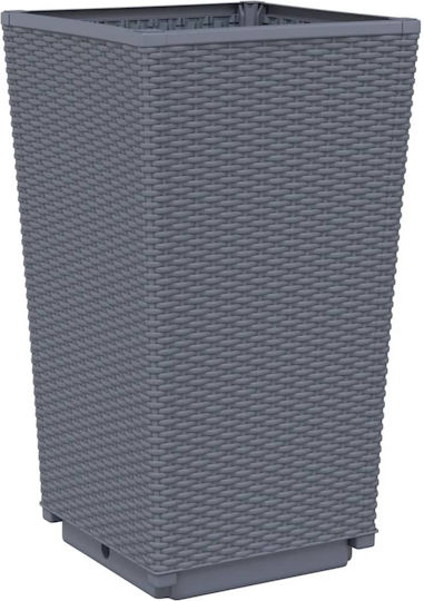 vidaXL Set 4 Planters Plastic Grey