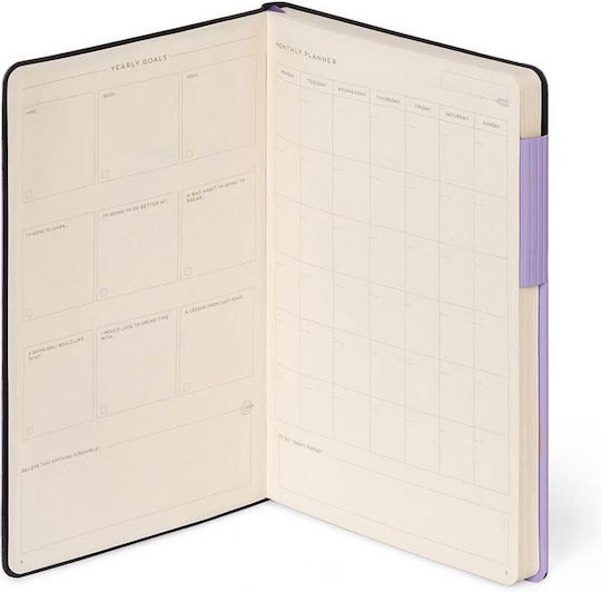 Legami Milano Notebook with Blank Pages and Elastic Purple