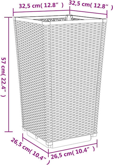 vidaXL Set 2 Planters Plastic Grey