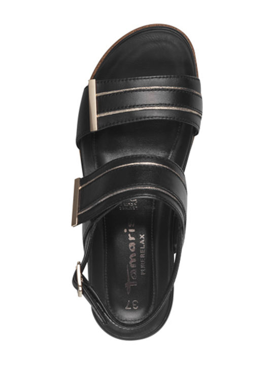 Tamaris Women's Leather Platform Shoes Black