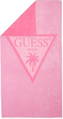 Guess Πετσέτα Θαλάσσης Βαμβακερή Ροζ 100x180εκ.