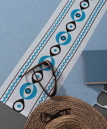 Silk Fashion Πετσέτα Θαλάσσης Βαμβακερή Γαλάζια 180x90εκ.