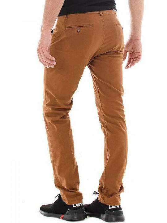 Staff Culton Men's Trousers Chino Elastic in Slim Fit Tobacco