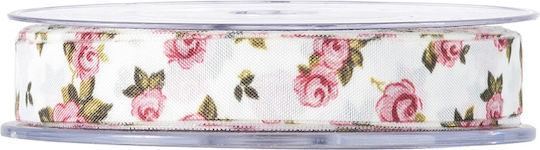 Kappa Decor Υφασμάτινη Κορδέλα Floral Ροζ 25m