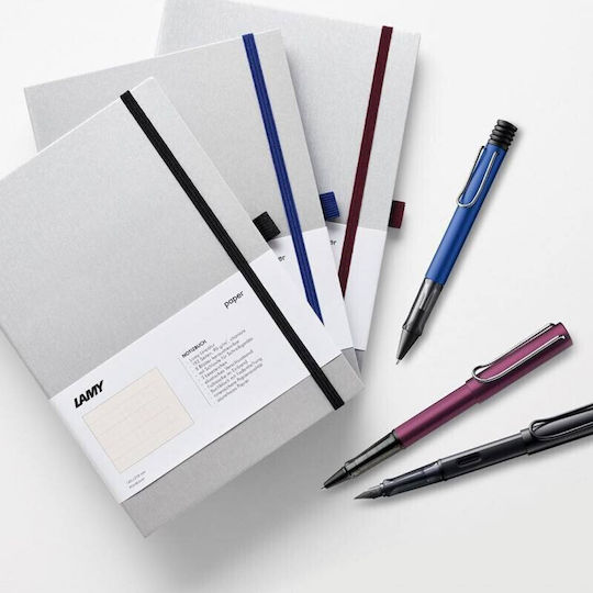 Lamy Hardcover Notebook A5 with Blank Pages , Elastic and Pen Holder Gray