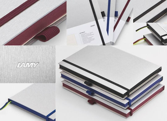 Lamy Hardcover Notebook A5 with Blank Pages , Elastic and Pen Holder Gray