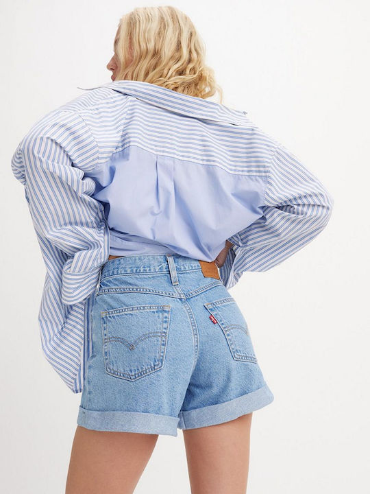 Rolled Women's Jean Shorts Light Blue