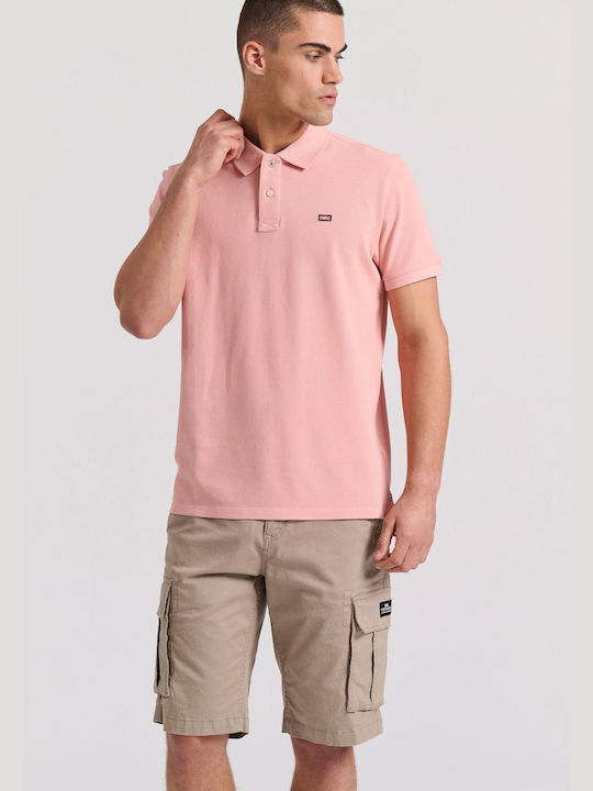 Funky Buddha Men's Blouse Polo Coral Pink