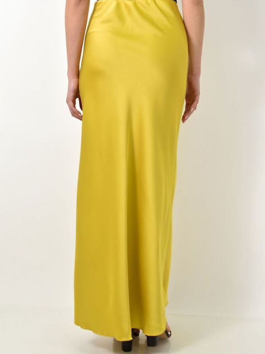 Potre Satin Skirt in Yellow color