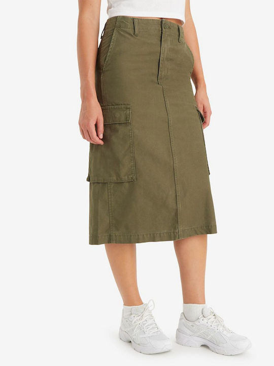 Midi Fustă Kaki
