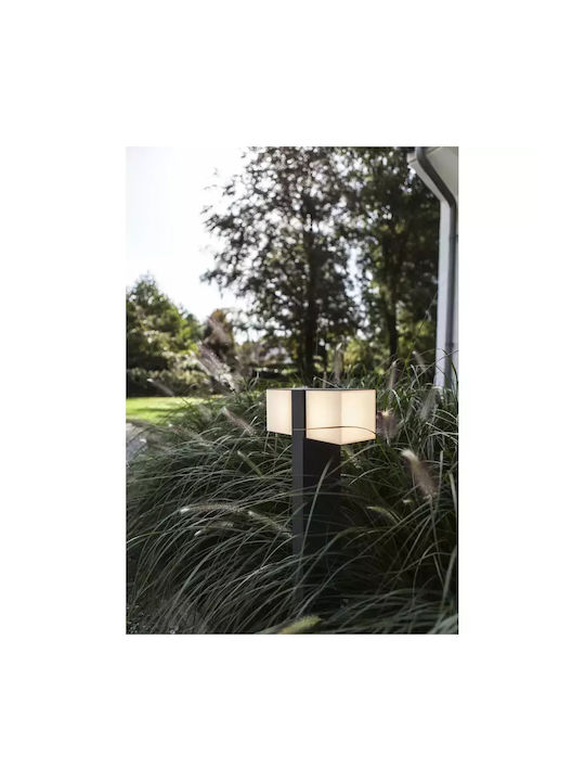 Lutec Cuba Small Post Outdoor Floor Lamp 24.4W with Warm White Light IP54 Gray