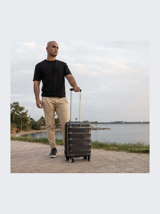 CAT Carbon V3 Cabin Travel Suitcase Hard Charcoal with 4 Wheels Height 55cm 84495-01