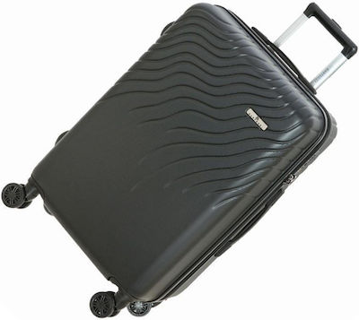Bartuggi Medium Travel Suitcase Hard Black with 4 Wheels Height 67cm.
