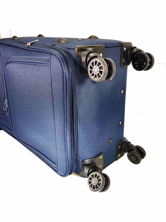 Rain Großer Reisekoffer Weichschalen Blau mit 4 Räder Höhe 77cm