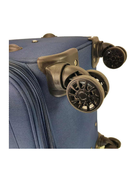 Rain Großer Reisekoffer Weichschalen Blau mit 4 Räder Höhe 77cm